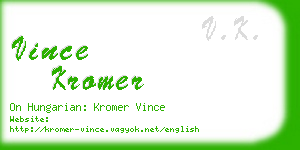 vince kromer business card